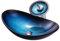 HomeLava Oval Waschbecken Gehärtetes Glas Blau mit Wasserfall Wasserhahn Badarmatur