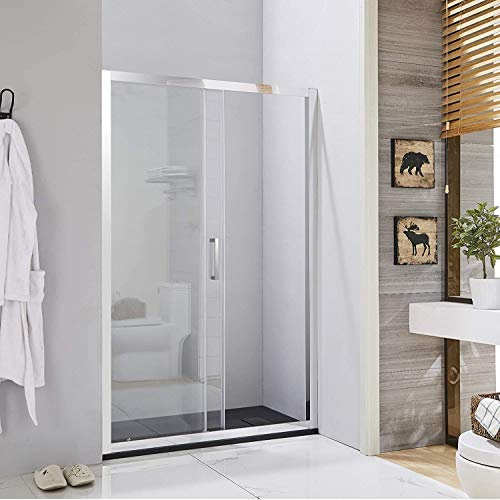Box doccia porta scorrevole per nicchia profilo cromato altezza 195 cristallo 6mm anticalcare (115 cm)