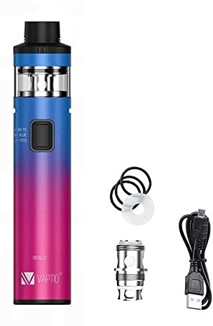Vaptio Solo 2 KIT con 3000mAh Batería 2.0ml Atomizador Todo en uno Estilo Vaporizador de cigarrillo electrónico No E Liquid No Nicotine (RASTA BLUE)