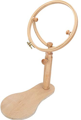 Stehender Holzstickrahmen, runder Stickrahmen, Reifenständerhalter, Durchmesser 22 cm, Massivholz Kreuzstichgestell