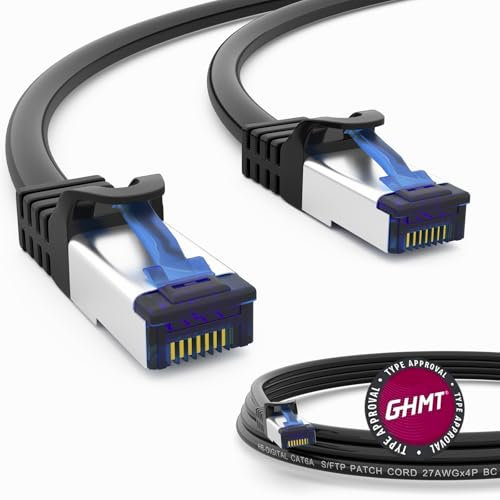 HB-DIGITAL 20m Cable de red Cat.6a para exteriores de para uso en exteriores e interiores Enchufe RJ45 NEGRO LAN Ethernet S/FTP PIMF 500MHz IP66 Resistente al polvo al agua al aceite y a los rayos UV