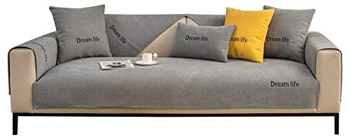 Suuki Sofa überwurf Sesselschoner Couch schonbezug,Sofabezüge für Ledersofa und Stoffsofa,Rutschfester Rastplatz-Sofaschutz,Wohnzimmer rutschfeste 2/3/4/5 Sitzer-dunkelgrau_70 * 180 cm