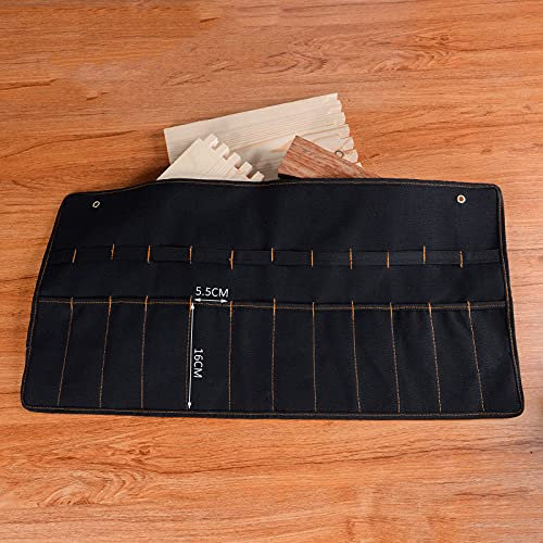 Tasche Werkzeugtasche Meißel Tragetasche Canvas Rollenhalter Schlüsseltasche Taschen Organizer Für Messer Hämmer Hohleisen Zimmermann,12 Taschen
