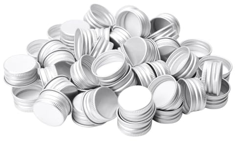 Agoky 50 Stück Schraubverschluss Drehverschluss Ersatz Verschluss Deckel Flaschendeckel für PET-Flaschen Glasflaschen 24mm 28mm Silber 28mm