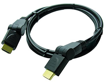 Metronic 470245 - Cable HDMI macho/macho, 28AWG, giratorio 180º, rotativo, alta velocidad, 1,5 metros