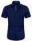 J.VER Men's Short Sleeve Shirt Regular Fit Business Casual Dress Formal Shirt Button Down Wedding Work Office Stretch Non Iron Navy Blue M