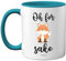 Stuff4 - Taza de cerámica de 315 ml, apta para lavaplatos, tazas de mango azul claro, regalos de zorro, regalos divertidos para amigos, linda taza, taza de zorro, regalos para mujeres y hombres