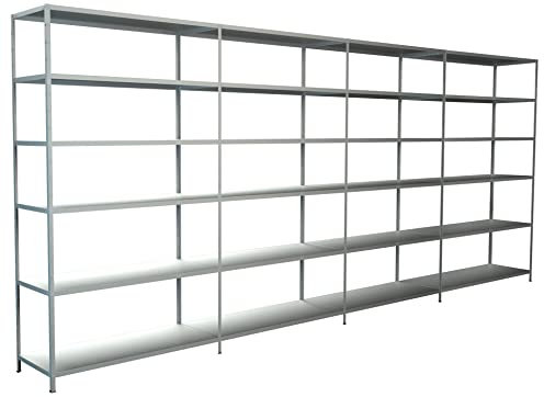 Steck-Grund-/ u 3 Anbauregale, 24 Böden, 2300x3800x350, weiss