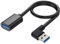 GELRHONR Right Angle USB 3.0 Extension Cable, 90 Degree USB3.0 A Male to Female Super Fast 5Gbps Data Cord for Laptop TV USB Disk Mouse Hard Disk Camera -Black 3.3Ft/1M (Left/Female)