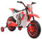 HOMCOM Kinder Elektro-Motorrad Kindermotorrad 12V Kinderfahrzeug Elektrofahrzeug mit 2 abnehmbaren Stützrädern für Kinder ab 3 Jahre PP Metall Rot+Weiß 106,5 x 51,5 x 68 cm