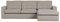 WOOOD Lisa Ecksofa Rechts Naturel - 4-Sitzer Sofa aus Webstoff Bank Couch Eckcouch Wohnzimmer 87x280x170 cm
