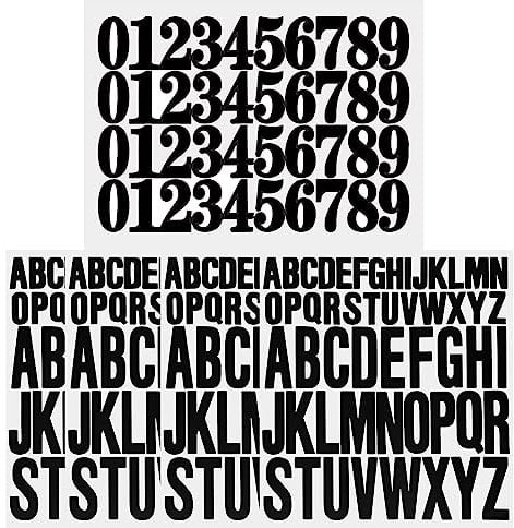Zngou 5 Sheet Capital Letter Stickers 1 Inch 2 Stick On Letters Self Adhesive Waterproof Vinyl Alphabet Sticky and Number Craft Signs Poster Cards Mailboxes(Black)