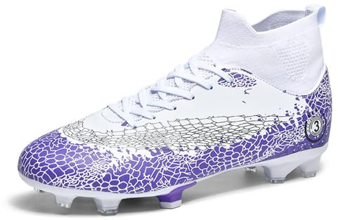 Hixingo Zapatillas de Fútbol Hombre Botas de Fútbol de Caña Alta para Niños Jóvenes Profesionales Atletismo Entrenamiento al Aire Libre Ligero Tacos Zapatos de Deportivo