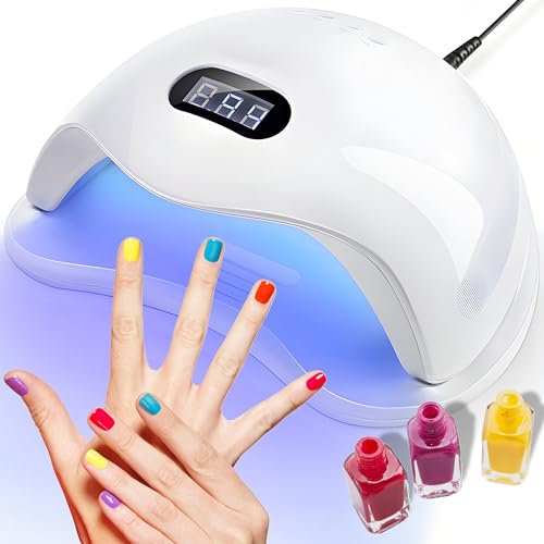 Retoo Lampe UV Ongles Gel 48W Professionnel Lampe UV LED Sèche Ongles Rapide avec 4 Minuteries Séchoirs à ongles et lampes UV Écran LCD pour Vernis à ongles Gels à la Maison et au Salon Blanc