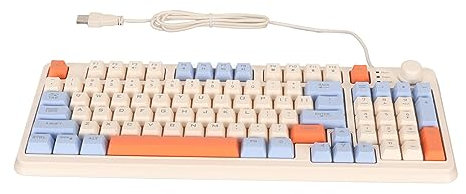 GOWENIC Tastiera da Gioco Cablata RGB, Tastiera da Ufficio Cablata Compatta Retroilluminata a LED, 94 Tasti, Copritasti Colorati, per PC Portatile