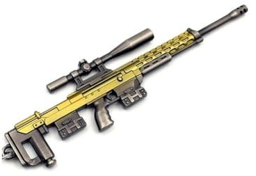 polosu 12 cm Mini-Waffen-Schlüsselanhänger für Männer, Metallwaffengewehr-Schlüsselanhänger Anhänger, Spielzeug-Waffen-Schlüsselanhänger, Schlüsselanhänger, Sniper Rifle-3, 12CM