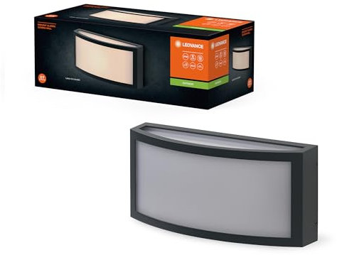 LEDVANCE ENDURA CLASSIC CUADRA Außenleuchte, Wandleuchte, E27-Fassung, dunkelgrau, Aluminium, schnelle & einfache Installation, mattierter Diffusor, IP65 Schutzklasse, Anwendung im Außenbereich