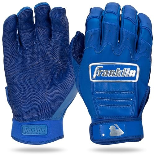 Franklin Sports MLB Batting-Handschuhe, CFX Pro Batting-Handschuhe, für Baseball und Softball, offizielle MLB Batting-Handschuhe, für Kinder, S, Marineblau und Chrom