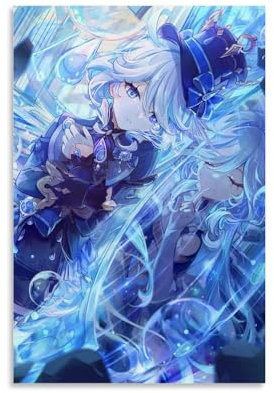 FBBINKA Game Genshin Impact Furina De Fontaine Wohnzimmer-Dekor, moderne ästhetische Wandkunst, Poster, Geschenk für Freunde, ungerahmt, 40 x 60 cm
