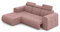 MEBLINI Elektrische Schlafcouch - Ecksofa mit Schlaffunktion - Sofa mit Relaxfunktion und Kopfstützen - Couch L-Form - Eckcouch - Wohnlandschaft - Madeline - 286x200x93cm Links - Rosa Samt