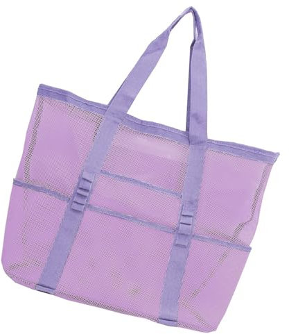 XINAJUND Bolsa de playa con rejillas, bolsa de arena para juguetes, bolsa de gran capacidad, bolsa hueca de vacaciones, bolsa de picnic para fitness, natación