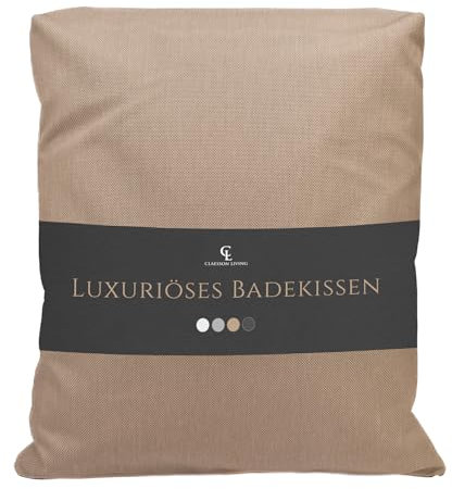Coussin Baignoire Adulte, épais et Confortable, pour Le Soutien de la tête, du Cou et du Dos. Coussin de Baignoire Lavable, séchage Rapide, idéal pour Bain Relaxant à la Maison - Sable