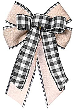 Fcnjsao Couronne de Noël en forme de nœud pour décoration de porte de Noël, décoration de fête de mariage