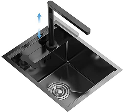 JXDWTL Fregadero Oculto de un Solo tazón para RV, de Acero Inoxidable 304, pequeño, de un Solo tazón, Fregadero Empotrado, despensa de Cocina, Fregadero de Barra, Ahorro de Espacio