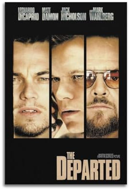 WEHWEGB The Departed Poster, Wandkunst, Vintage-Poster, dekoratives Gemälde für Schlafzimmer, Wohnzimmer, ästhetisches, elegantes Poster, 50 x 75 cm, ungerahmter Stil