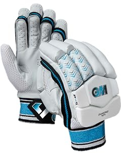 Gunn & Moore GM | Cricket Batting Gloves | Ben Stokes Diamond 404 | Sleek Back of Hand Shape | Calf Leather Palm | 1 Pair