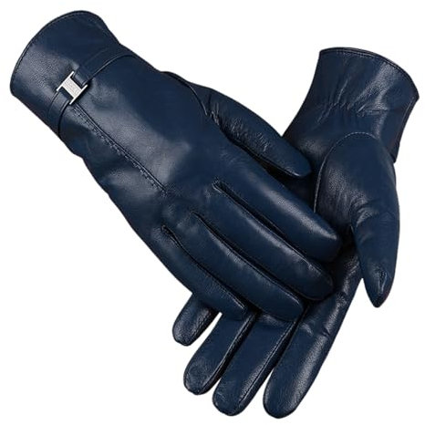 EIN Stück Thermohandschuhe Winter Damen Thermo Handschuhe Fahrrad Fäustlinge Handschuh Herren Gloves Women Smartphone Warme Blau, L