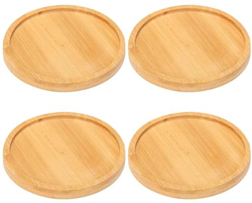 Pixaro 8 cm Kerzenteller Kerzenhalter - 4 Stücke Holzplatte Kerzenteller Holz, Kerzenhalter Runde, Kerzen Untersetzer, Kerzen Dekoteller für Kerzen Kerzenständer, Hochzeit, Garden Decoration