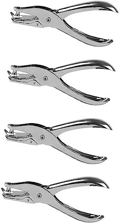 DIYEAH 4stücke Multifunktionslocher Lochermaschine Mit Papierschrott-sammelfunktion Silber Für Dokumentenbindung Diy-projekte Schule Und Büro