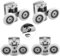 CROWNSHOP Shower Door Wheels 25mm Zinc Alloy Shower Door Rollers Shower Door Fixing Pulleys Industrial Stem Casters 4 Top+4 Buttom (4)