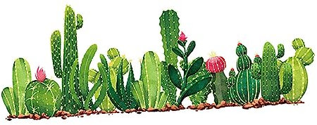 DOITOOL Kaktus Wandaufkleber Selbstklebend Grünes Pflanzen Design Für Schlafzimmer Und Wohnzimmer Entfernbare Tapete Mit 3d Wirkung Kreative Wanddekoration Für Zuhause