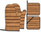 LLKGOT Set di 4 presine da forno originali con stampa a colori in legno, impermeabili, resistenti al calore e durevoli