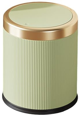 kesurpae Sensor elegante Pukomc en beige Papelera limpia y ordenada Papelera inteligente sin contacto para baño Tapa manual de un galón Pukomc, Verde cremoso