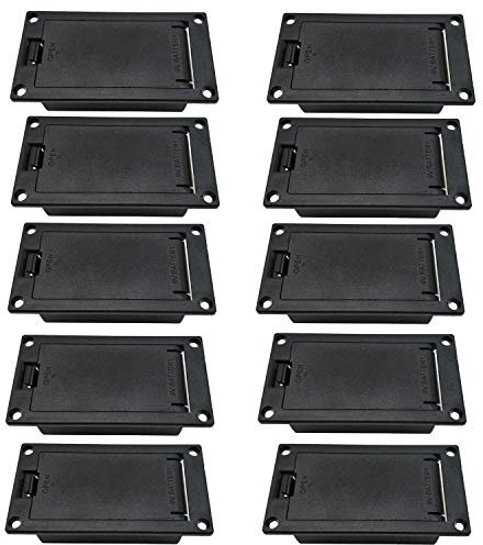 Pqahffowr 10Pcs 9V Battery Box/Holder/Case Compartment Cover with 9 Volt Battery Clip for Guitar Bass Pickup Replacement Accessory