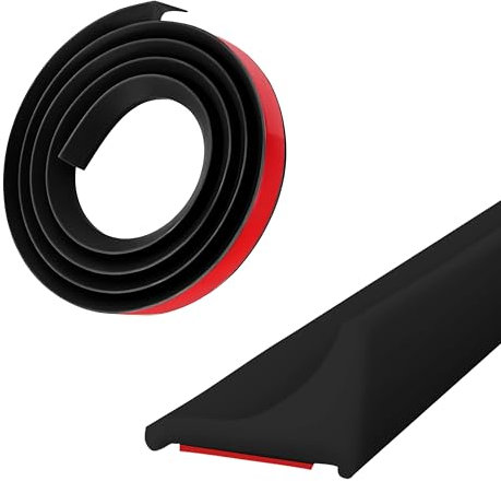 Self-Adhesive Silicone Water Stop Strips, Splash-proof Strips for Showers, Waterproof Barriers for Walk-in Shower Floors, Shower Thresholds for Wet and Dry (Black, 200 cm)