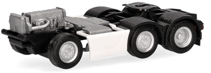 Herpa Zubehör Teileservice Fahrgestell Zugmaschine mit Chassisverkleidung 3achs (6x2) Iveco S-Way (2 Stück) im Maßstab 1:87, Miniatur Modell, Kunststoff, Schwarz/Weiß