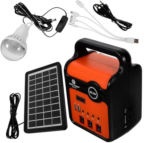 BESPORTBLE 25w Generador Eléctrico Solar Luz Led Para Jardín Carga Usb Portátil Para Camping Emergencias