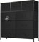 DUMOS Kommode mit Schubladen - Kommoden & Sideboards für Schlafzimmer Geeignet, Komodenschrank mit 9 Schubladen, Stoffkommode mit Stabilem Stahlrahmen, Ideal für Schlafzimmer, Wohnzimmer (Schwarz)