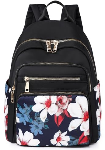 Kommodum - Zaino Donna Elegante Zainetto Viaggio Borsa a Spalla Borse Casual Multi-tasche con Tessuto Leggero impermeabile Tasca antifurto con Disegno Fantasia km34