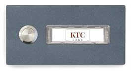 KTC-Home Türklingel Aufputz Anthrazit mit austauschbarem Namensschild - 1-Fach - Flacher Drucktaster - UV & Witterungsbeständig - Pulverbeschichtet