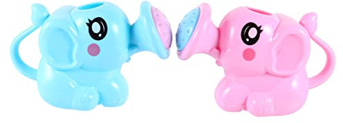 HEALSOPTHY Juguete de Baño Elefante para Niños Pequeños, 2 Piezas, Regadera de Bañera Azul y Rosa, Herramienta Divertida para Jugar Agua Hora del Baño
