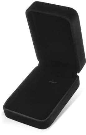 KQDRAVINE Petite Boite a Bijoux Femme 10 × 7 × 3,5 cm, Boite Bijoux en Velours pour Collier Fiançailles, Noir