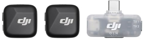DJI Mic Mini (2 TX + 1 RX Mobile), Microphone sans Fil pour iPhone/Android, prêt à l’Emploi, Compact et léger, appairage Entre modèles, Audio de Haute qualité, Transmission Stable, réduction du Bruit