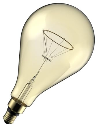 Crompton Lamps LED Decorative E27 Screw Bulb, 160mm Giant GLS Screw Filament, 4.5W 1800K Extra Warm White 250lm 25W Eqv, Golden Amber Vintage Lamp, Hanging Lights, Pendant Light, Extra Large Bulbs