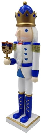 Juguete de Soldado de Janucá: Estatua de Mesa Blanca, decoración de muñecas de Temporada, Figura clásica de Cascanueces, decoración de casa de Vacaciones, Soldado con Acabado Brillante para