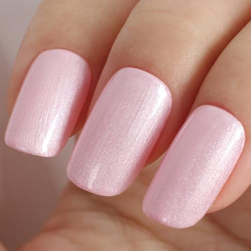 TUTUYU Light Pink Pearl Gel Nail Polish - 12ml Pearl Peach Pink Shimmer Gel Polish for Salon Manicures or DIY Nail Art at Home - GP0028